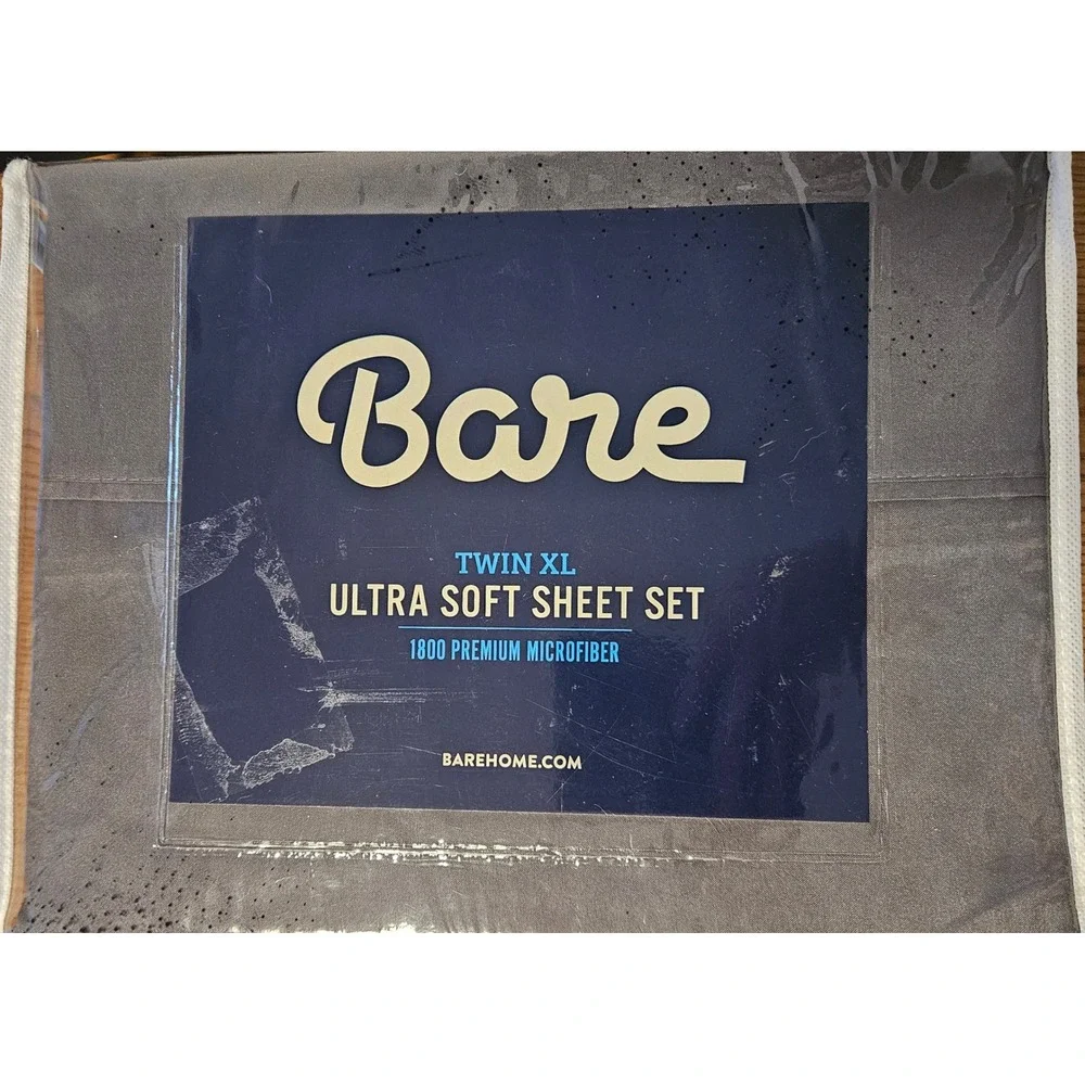 Bare Home Twin XL Ultra Soft Sheet Set 1800 Premium Microfiber Grey Bedding
